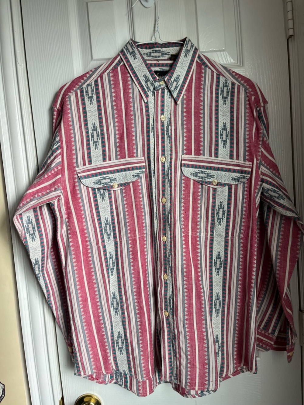 Paul Sarin western style multicolored button up shirt